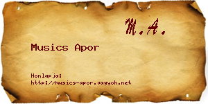 Musics Apor névjegykártya
